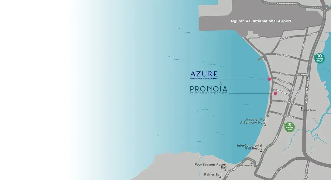 Map showing Pronoia in Jimbaran