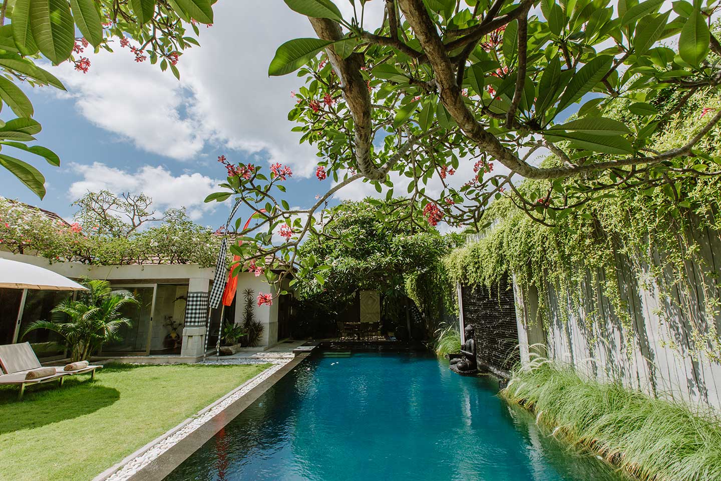 Private pool and garden viewed from the terrace
